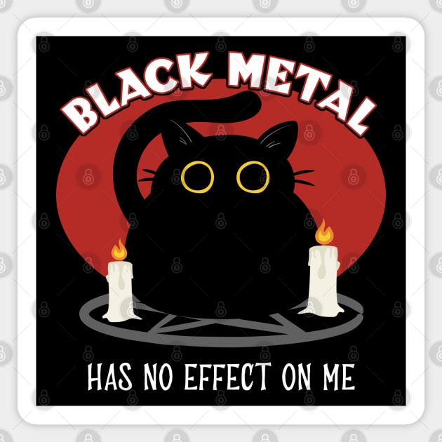 Black Metal Cat Sticker by TMBTM